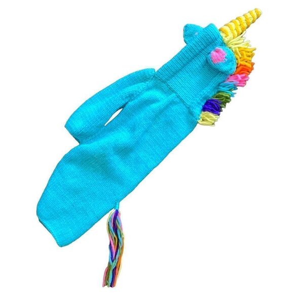 Hand Knit Custom Doggie Unicorn Sweater - Picture 10 of 13
